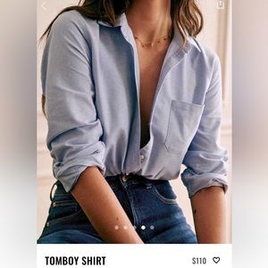 Sézane Tomboy Shirt in Blue size small / 40